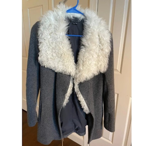 Theory Troyda Wool Shearling Collar Coat, Size S/P - Picture 2 of 6